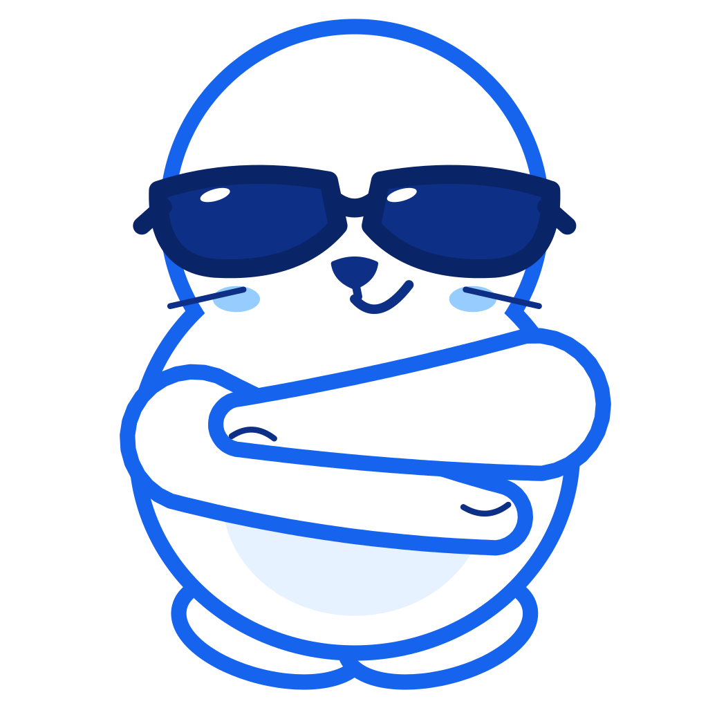 Seal in sunglasses with flippers crossed