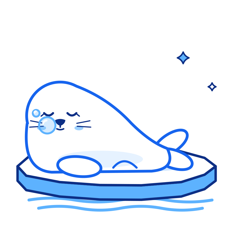 Seal napping on the ice