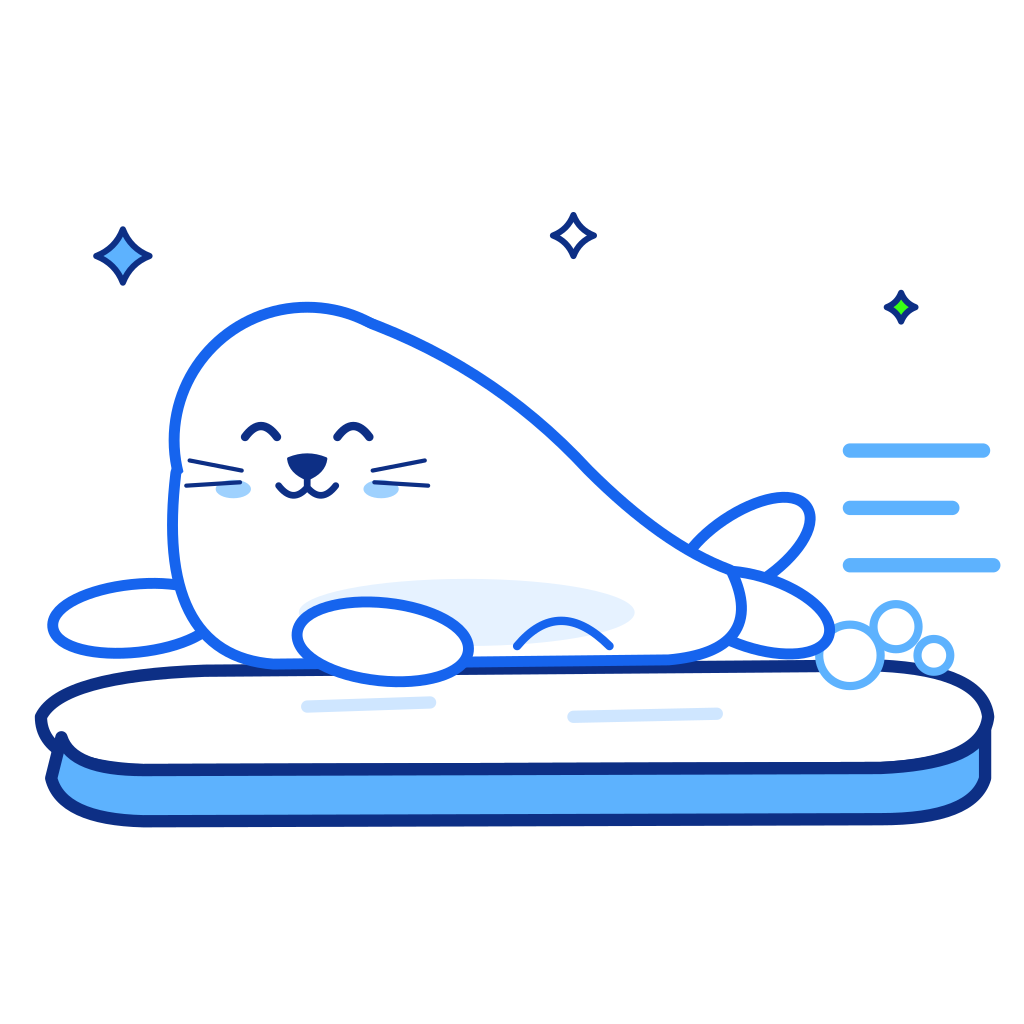 Seal sliding on the ice